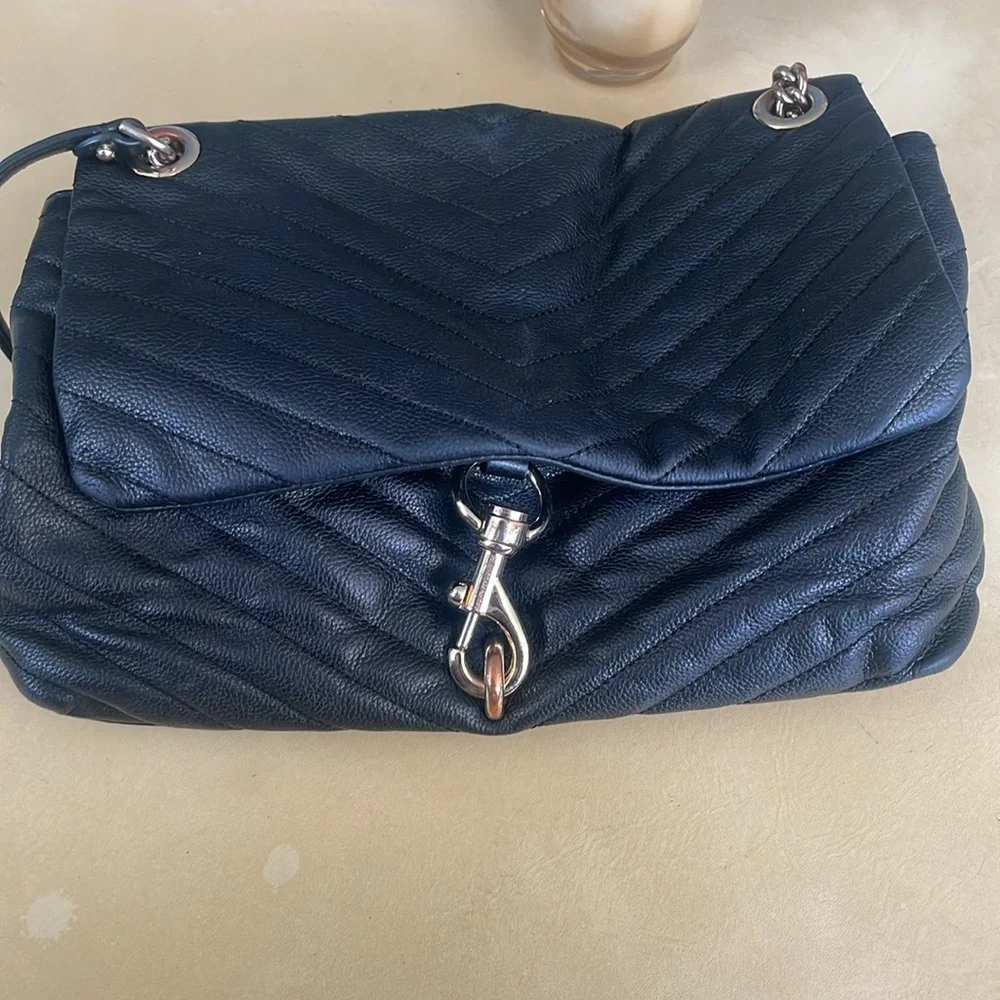Rebecca Minckoff Edie Chevron Black Leather Quilted bag - well loved condition - Picture 8 of 8